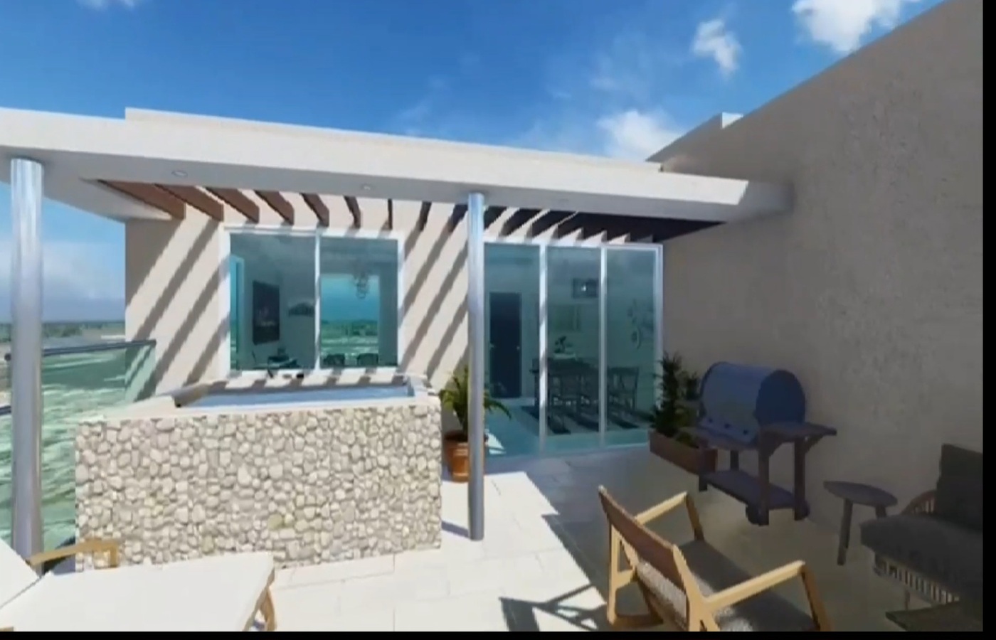 Terraza de Palmares Residences es un proyecto de torres de apartamentos y penta house, ubicados en Caleta, La Romana, con vista a la isla catalina, en primera linea con vista al mar, walking distance al Hotel Hilton y Capitan Kidd, Yatcha and club, asi como tambien todos lo restaurantes de la playa de Caleta, la zona de mayor desarrollo en La Romana.